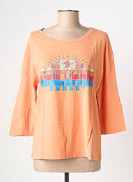 Tricou mâneci 3/4 mâneci 3/4 portocaliu NINE TEES femme