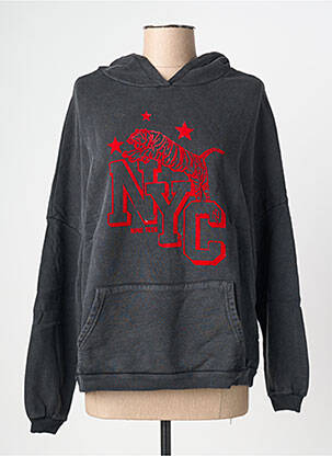 Hanorac cu glugă buzunare mâneci lungi gri NINE TEES femme