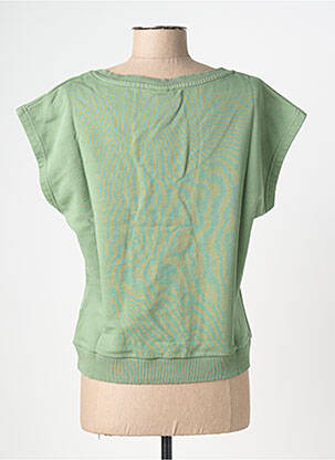 Tricou guler în v mâneci scurte verde NINE TEES femeie