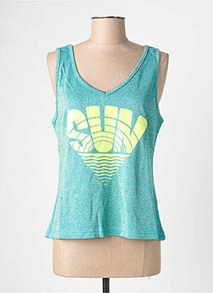 Maiou guler în v fără mâneci albastru NINE TEES femme