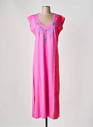 Rochie lungă mâneci scurte mâneci scurte roz NINE TEES femeie