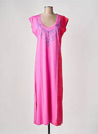 Rochie lungă mâneci scurte mâneci scurte roz NINE TEES femeie