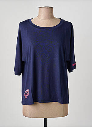 Tricou croială dreaptă mâneci scurte albastru NINE TEES femeie