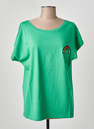 Tricou mâneci lungi mâneci lungi verde NINE TEES femeie