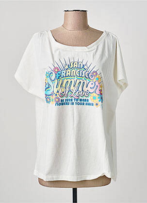 Tricou croială dreaptă mâneci scurte bej NINE TEES femeie