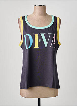 Maiou serigrafie fără mâneci gri NINE TEES femme