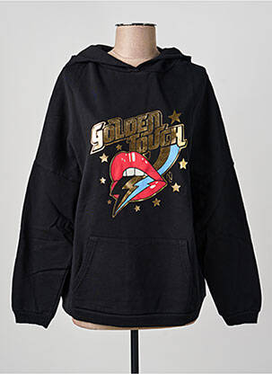 Hanorac cu glugă negru NINE TEES femeie