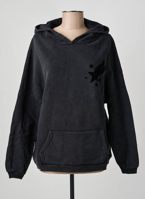 Hanorac cu glugă negru NINE TEES femeie