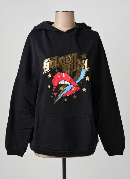 Hanorac cu glugă negru NINE TEES femeie