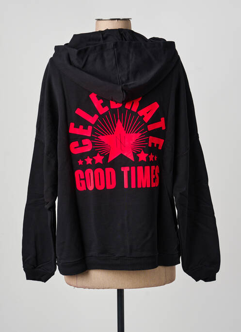 Hanorac cu glugă negru NINE TEES femeie