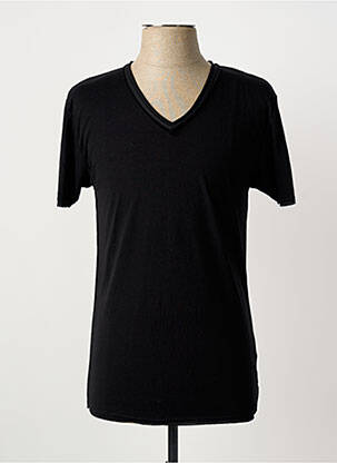 Tricou croială cambrată mâneci scurte negru ELEVEN COLORS bărbat