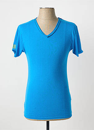 Tricou croială cambrată mâneci scurte albastru ELEVEN COLORS bărbat