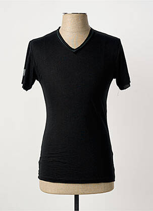 Tricou croială cambrată mâneci scurte negru ELEVEN PARIS bărbat