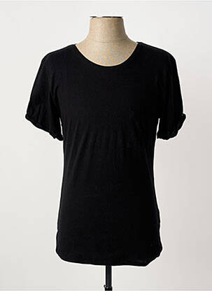 Tricou croială cambrată mâneci scurte negru ELEVEN COLORS bărbat