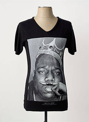 Tricou croială cambrată mâneci scurte negru ELEVEN PARIS bărbat