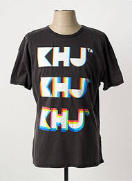 Tricou croială dreaptă mâneci scurte gri KHUJO bărbat