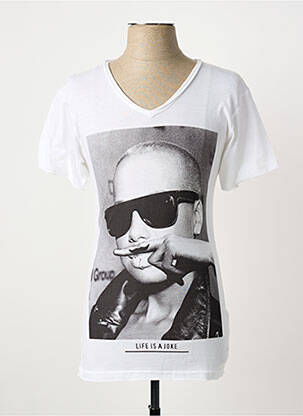Tricou croială cambrată mâneci scurte alb ELEVEN PARIS bărbat