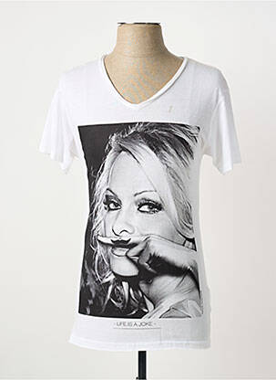 Tricou croială cambrată mâneci scurte alb ELEVEN PARIS bărbat
