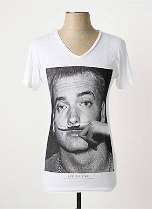 Tricou croială cambrată mâneci scurte alb ELEVEN PARIS bărbat
