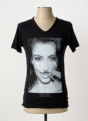 Tricou croială cambrată mâneci scurte negru ELEVEN PARIS bărbat