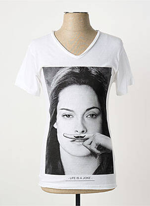 Tricou croială cambrată mâneci scurte alb ELEVEN PARIS bărbat
