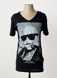Tricou croială cambrată mâneci scurte negru ELEVEN PARIS bărbat