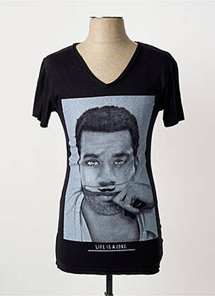 Tricou croială cambrată mâneci scurte negru ELEVEN PARIS bărbat