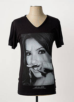 Tricou croială cambrată mâneci scurte negru ELEVEN PARIS bărbat