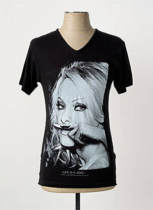 Tricou croială cambrată mâneci scurte negru ELEVEN PARIS bărbat