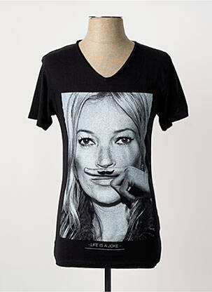 Tricou croială cambrată mâneci scurte negru ELEVEN PARIS homme