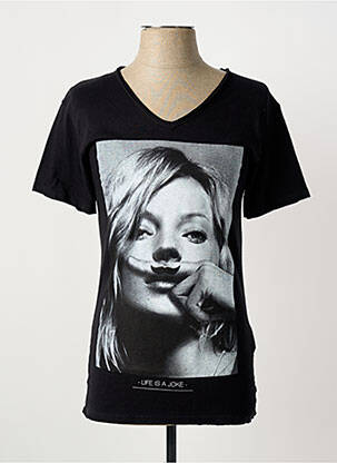 Tricou croială cambrată mâneci scurte negru ELEVEN PARIS bărbat