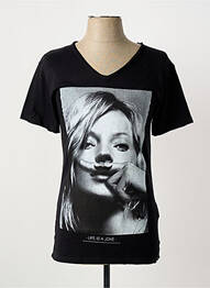 Tricou croială cambrată mâneci scurte negru ELEVEN PARIS homme