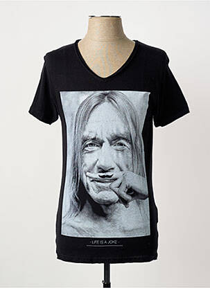 Tricou croială cambrată mâneci scurte negru ELEVEN PARIS bărbat