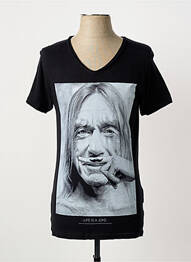 Tricou croială cambrată mâneci scurte negru ELEVEN PARIS bărbat