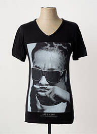 Tricou croială cambrată mâneci scurte negru ELEVEN PARIS bărbat