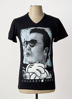 Tricou croială cambrată mâneci scurte negru CELEBRYTEES bărbat