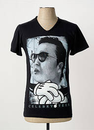 Tricou croială cambrată mâneci scurte negru CELEBRYTEES bărbat