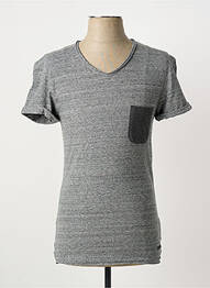 Tricou croială cambrată mâneci scurte gri ELEVEN PARIS homme