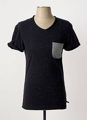 Tricou croială cambrată mâneci scurte negru ELEVEN PARIS bărbat
