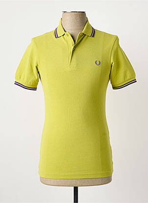 Polo croială cambrată mâneci scurte verde FRED PERRY bărbat