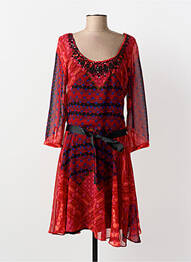Rochie midi mâneci 3/4 mâneci 3/4 roșu DESIGUAL femeie
