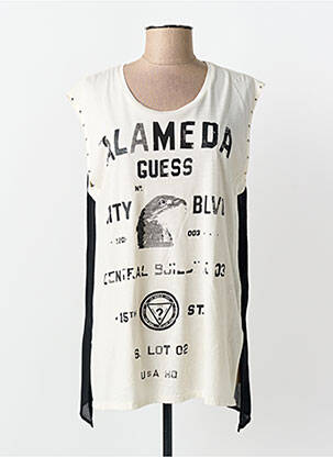 Top țesătură jersey mâneci scurte negru GUESS femeie