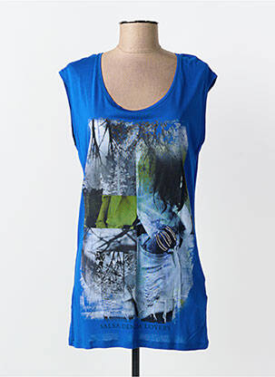 Tricou serigrafie mâneci scurte albastru SALSA femeie