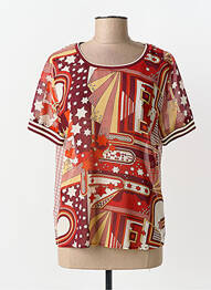 Top țesătură crep mâneci scurte roșu SCOTCH & SODA femeie