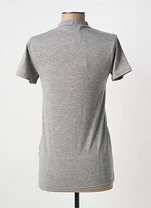 Tricou serigrafie mâneci scurte gri BE AND BE femeie