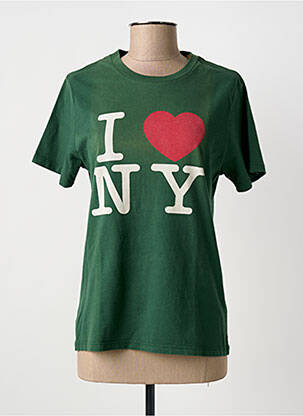 Tricou imprimeu fantezie mâneci scurte verde CALIFORNIAN VINTAGE femeie