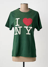 Tricou imprimeu fantezie mâneci scurte verde CALIFORNIAN VINTAGE femeie
