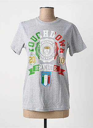 Tricou serigrafie mâneci scurte gri BE AND BE femeie