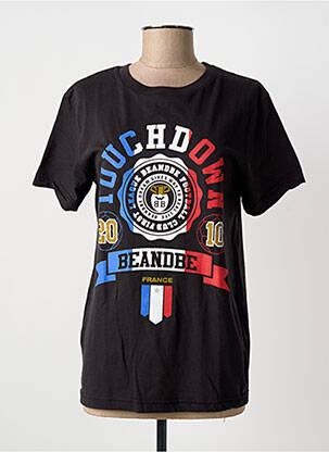Tricou serigrafie mâneci scurte negru BE AND BE femeie