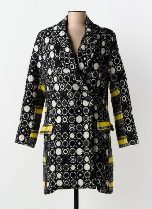 Palton lung negru DESIGUAL femeie